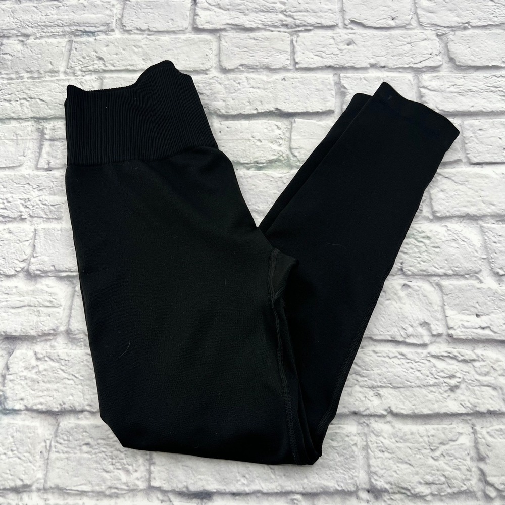 Bjorn Borg Womens Black Seamless Yoga Leggings High Waist Athletic Pants M/L